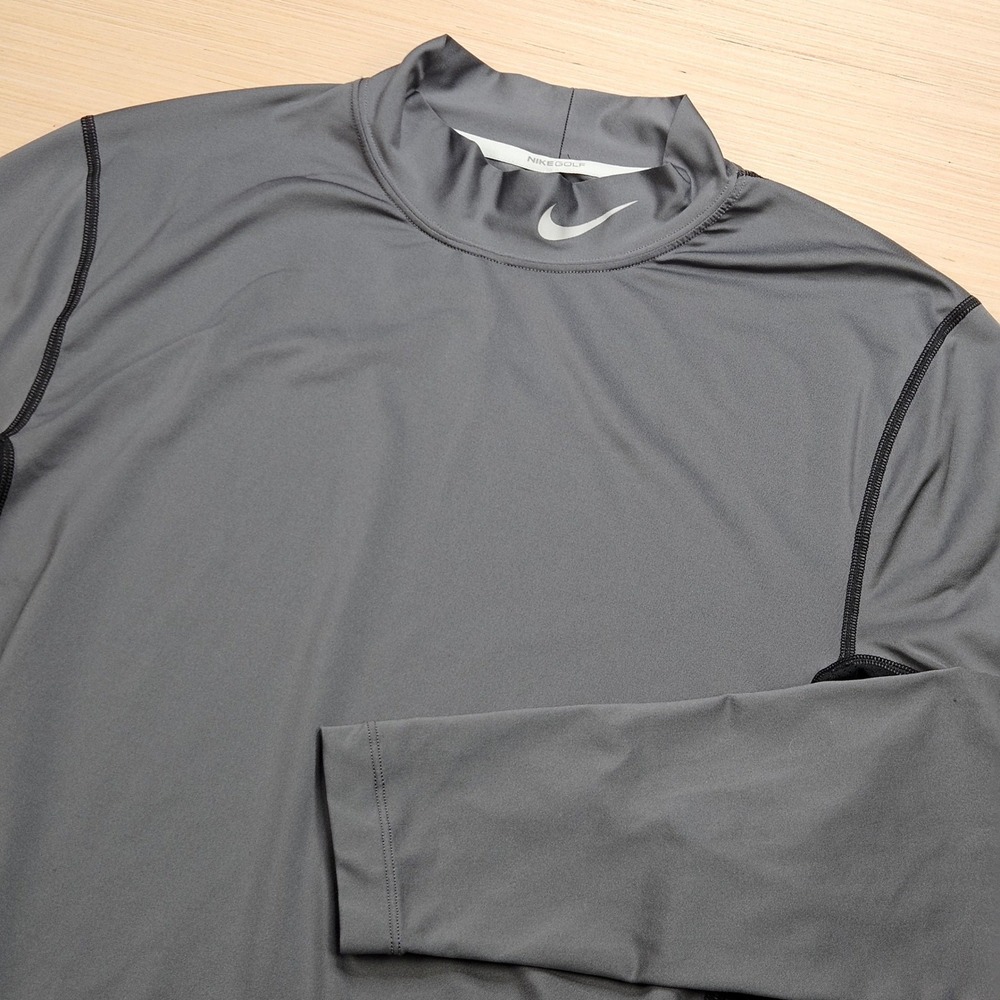 Nike Golf Closeout Core Base Layer Shirt Mens M Gray Dri-Fit Long Sleeve 619799